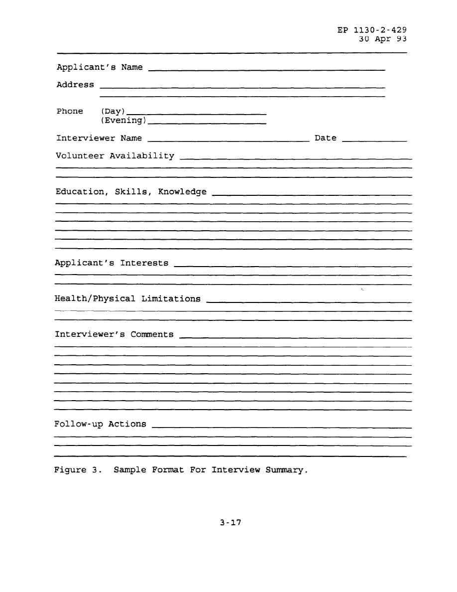 Figure 3. Sample Format for Interview Summary